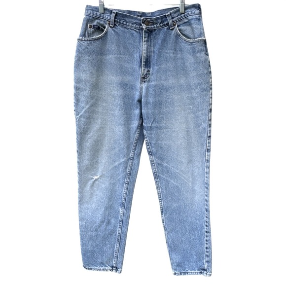 Lee Other - Vintage Lee Jeans Men 36x30 Light Wash Straight Leg Denim Distressed MadeUSA 90s